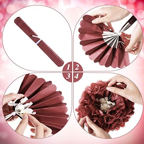 24 Pcs Tissue Paper Pom Poms Flowers Decorations