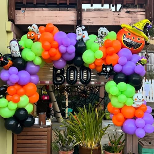 Halloween Balloons Set 50Pcs Black Purple Orange Green 12inch