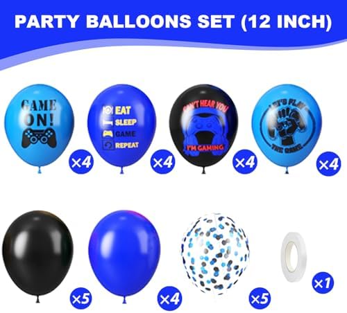 Gaming Party Balloons with Confetti Design