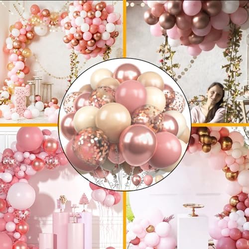 XIHAOYOO Blush Pink Balloons 60 Pcs 12 Inch Set