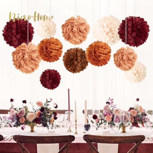 NICROHOME EUR Tissue Paper Pom Poms Wedding Decor Set