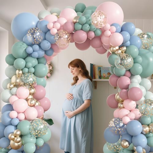 Amandir 173Pcs Pastel Balloon Arch Kit for Baby Showers and Birthdays
