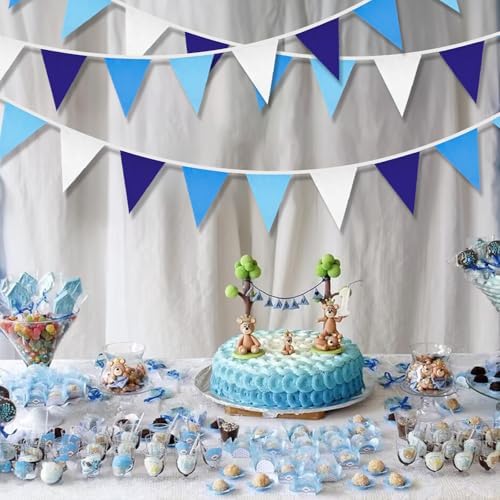 GCQQ Royal Blue Pennant Banner Flags Garland 42Pcs
