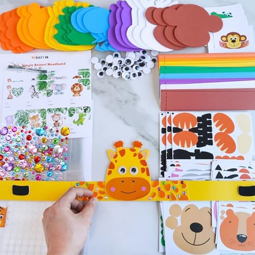 Winlyn 24 Jungle Animal Headbands Craft Kit