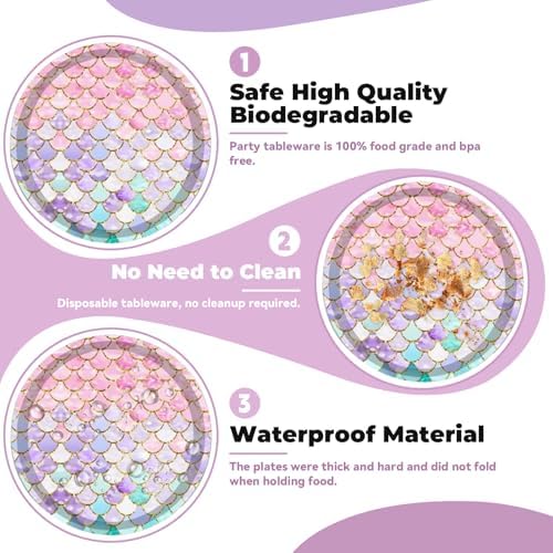 128 Pcs Gradient Scales Party Tableware Set for 16 People