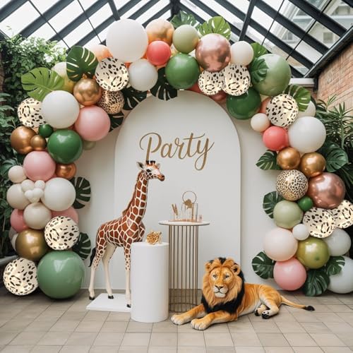 Saxuxu 50 Pcs 12 Inch Striped Leopard Balloons