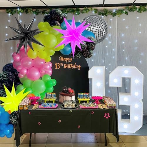 147pcs Neon Balloon Arch Kit for 80s 90s Birthday Party