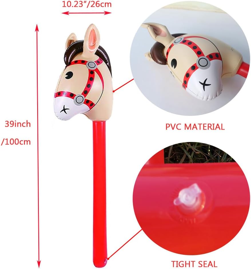 4PCS Inflatable Stick Horses for Parties and Birthdays