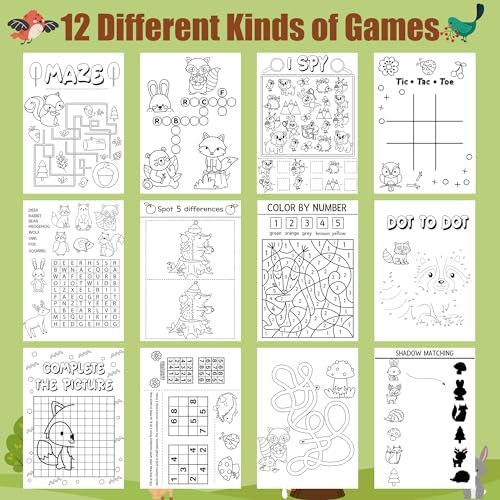 Dvbonike 24Pcs Woodland Animals Activity Books for Kids