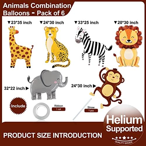 Wildlife Animal Balloons Pack for Kids Birthday Party Decorations