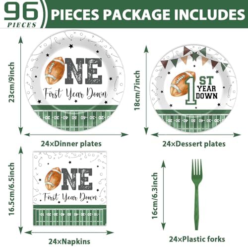 200PCS Football 1st Birthday Tableware Set for Kids