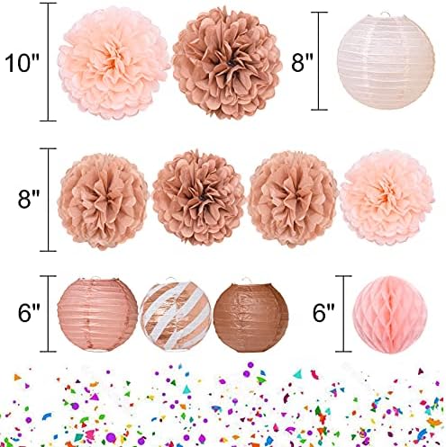 Rose Gold Party Decorations 13 Pcs Hanging Set