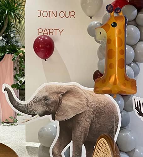 Giraffe 1st Birthday Balloons 40 Inch Large Number 1 Decorations