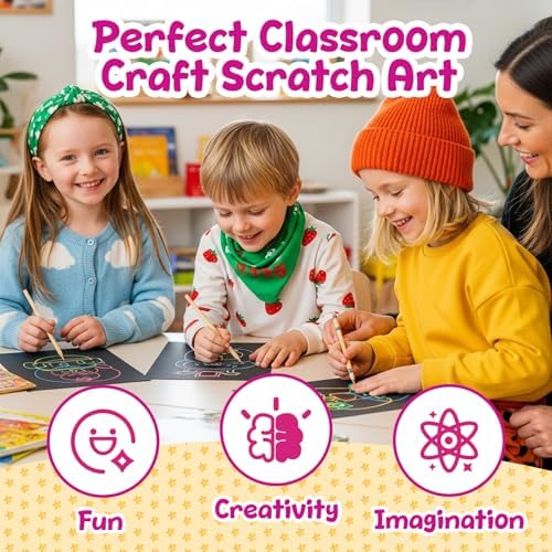 Decojoy Rainbow Scratch Art Party Favors for Kids 4-8 Years