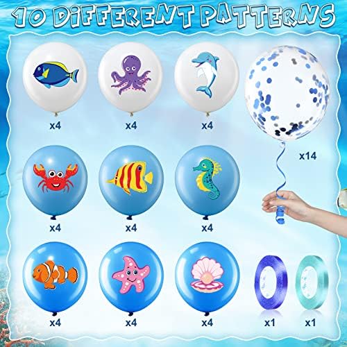 50 Pieces Ocean Theme Balloons Party Decorations