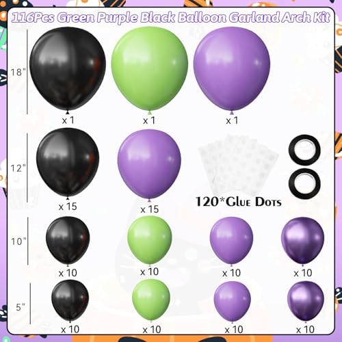 OuMuaMua Halloween Balloon Garland Arch Kit