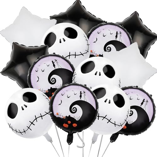 16Pcs Halloween Balloons Skull Nightmare Decorations for Party Supplies