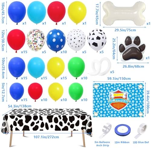 Winrayk 156Pcs Dog Paw Birthday Decorations