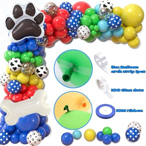Winrayk 156Pcs Dog Paw Birthday Decorations