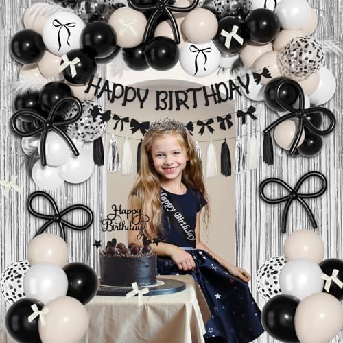 Ouddy Life Black Bow Birthday Decorations