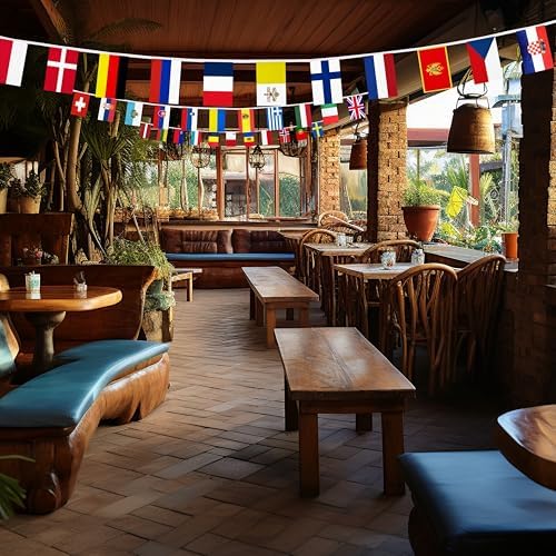 44 Nations Small String Flag Bunting for European Events