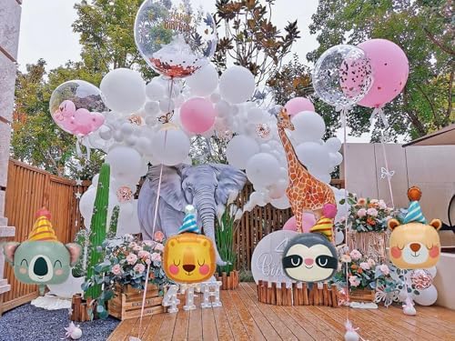 Lion Bear Koala Sloth Foil Balloons 4Pcs Party Decor