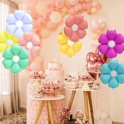 Colorful Daisy Flower Balloons Garland 8 Pack
