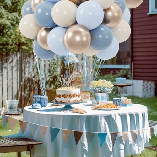 100pcs Dusty Blue Balloon Set with Ribbons