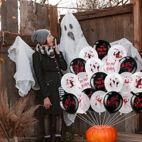 54PCS Halloween Balloons Set with Blood Splatter Design