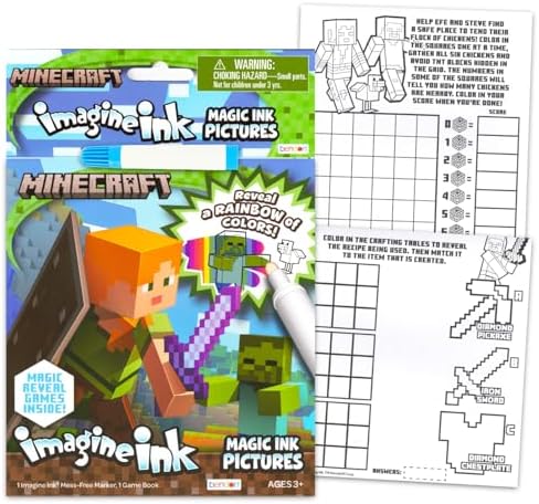 Minecraft Imagine Ink Coloring Book Set 12 Pack