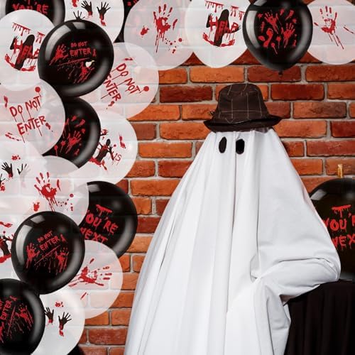 54PCS Halloween Balloons Set with Blood Splatter Design