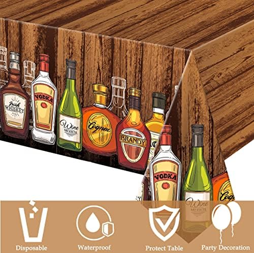 Whiskey Party Tablecloths 2Pcs Decor for Birthday Events