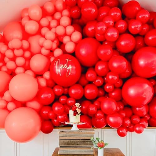 PartyWoo 152 pcs Red Balloons Arch Kit Garland Decorations
