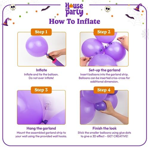 HOUSE OF PARTY 50PCS Halloween Balloons Arch Kit