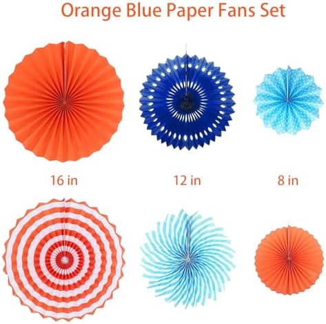 Cmaone Blue Orange Party Decorations Set Kids Birthday