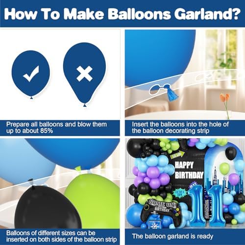 11th Birthday Game Balloons Arch Kit