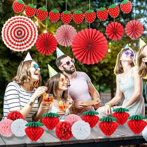 Strawberry Themed Party Decorations Set
