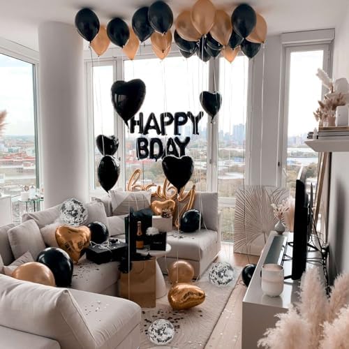 27 Pcs Black Birthday Balloon Decor Kit
