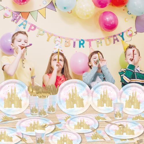 Princess Castle Party Tableware Set 168pcs