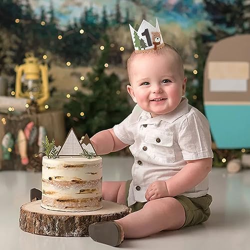 One Happy Camper Teddy Bear 1st Birthday Hat for Boys