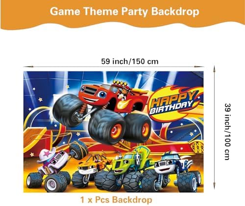 121 Pcs Monster Truck Birthday Party Supplies Set