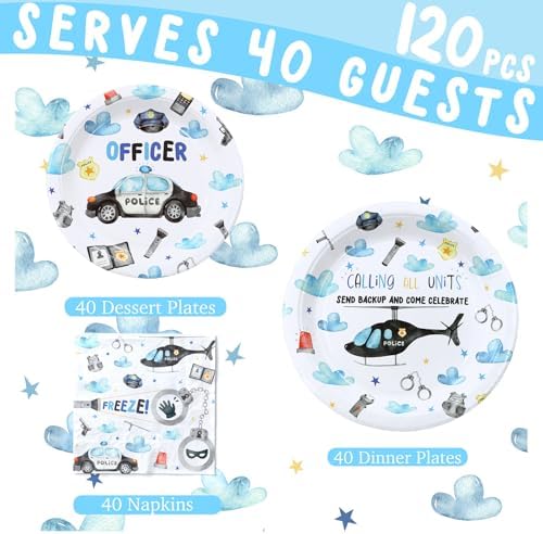 Police Birthday Party Decorations Set for 40 Guests