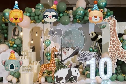 Lion Bear Koala Sloth Foil Balloons 4Pcs Party Decor