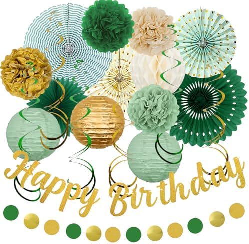 Sage Green Birthday Party Decorations 21pcs Set