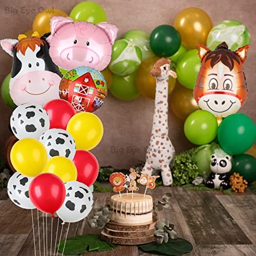 Farm Animal Balloons Set Pig Cow Horse Donkey