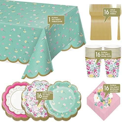 Floral Scalloped Dessert Party Pack Serves 16