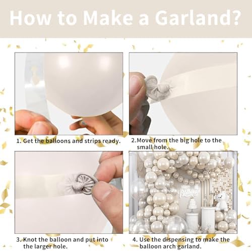 FunHot White Balloons Garland Arch Kit 120Pcs