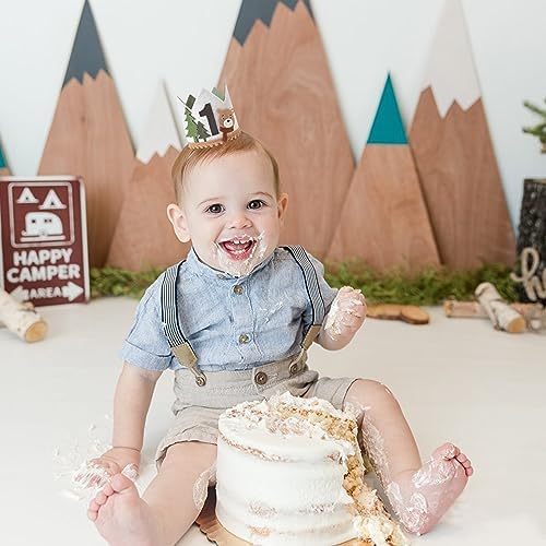 One Happy Camper Teddy Bear 1st Birthday Hat for Boys
