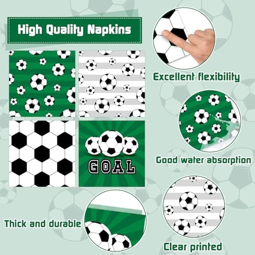 Soccer Themed Party Supplies Set for 24 Guests