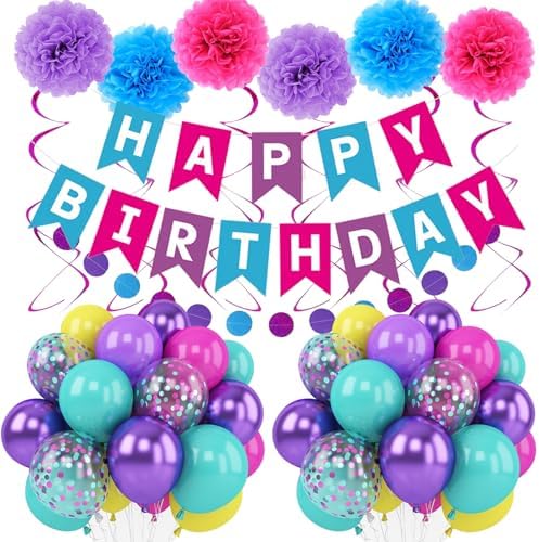 LOROBA Birthday Decorations for Girls Women